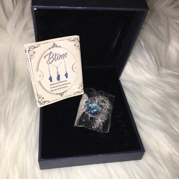 NWT!!! Btime Women's Blue Heart Necklace - Picture 2 of 8